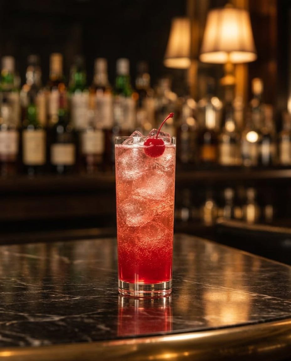 Grown-up Shirley Temple cocktail