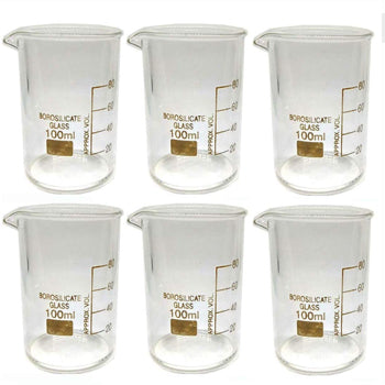 Borosilicate Glass Flat Bottom Lab Beakers (10 pcs)