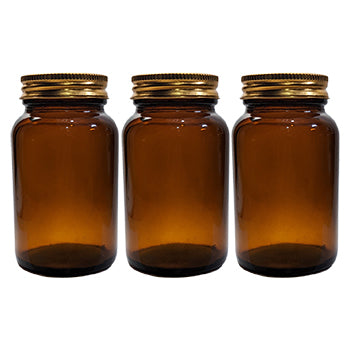 Amber Glass Wide Mouth Bottle with Screw Cap (150ml)