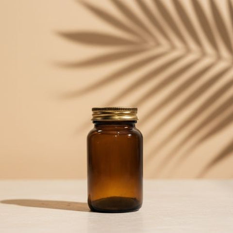 Amber Glass Wide Mouth Bottle with Screw Cap (150ml)