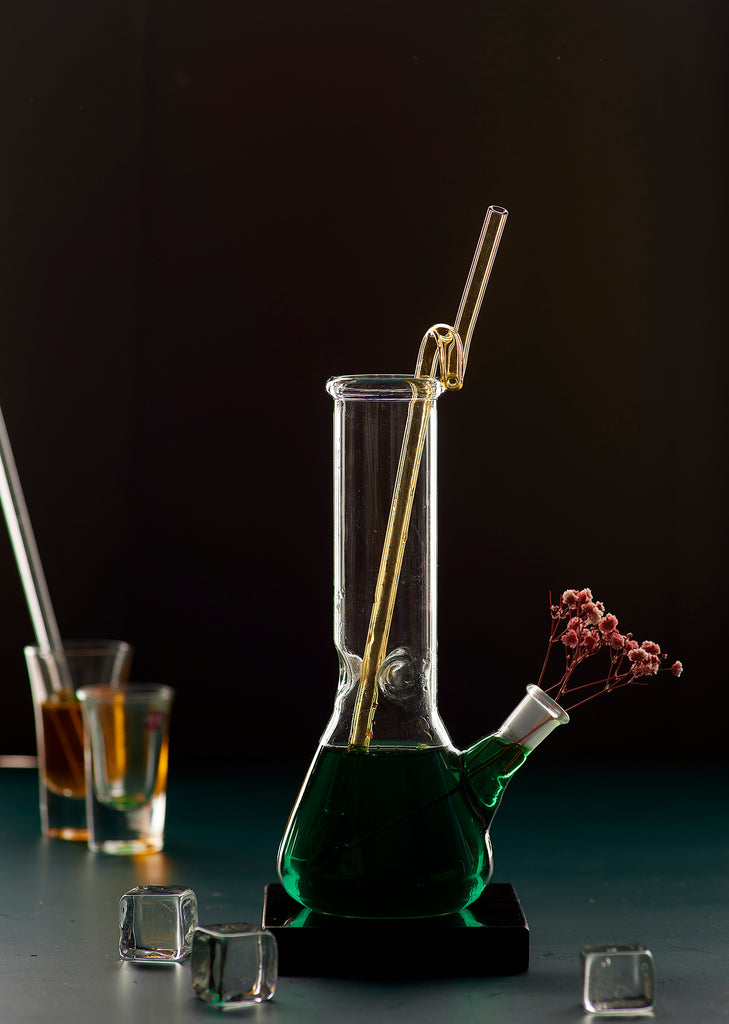 Glass Water Pipe Mocktail Glass 400ml