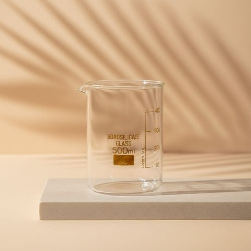 Borosilicate Glass Flat Bottom Lab Beakers (500 ml, 10 pcs)