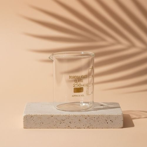 Borosilicate Glass Flat Bottom Lab Beakers (250 ml, 10pcs)