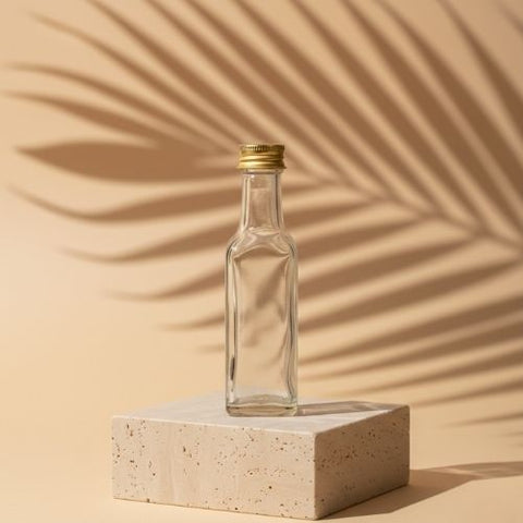 Premium Glass Bottle With Metal Lid and Plastic Inner (100ml, 10 pcs)