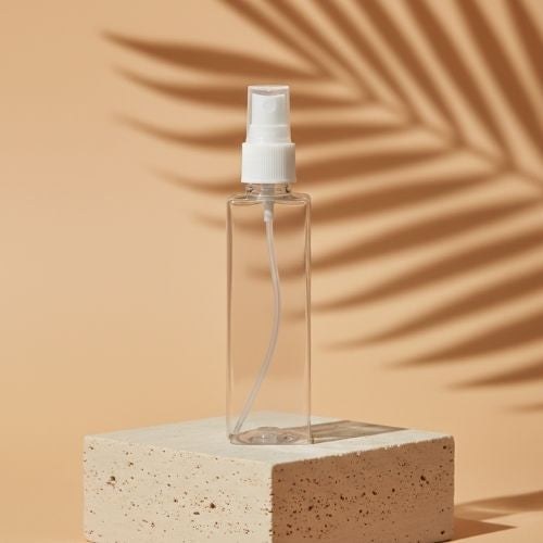 Square Pet Bottle with Spray Pump (100 ml, 10 pcs)