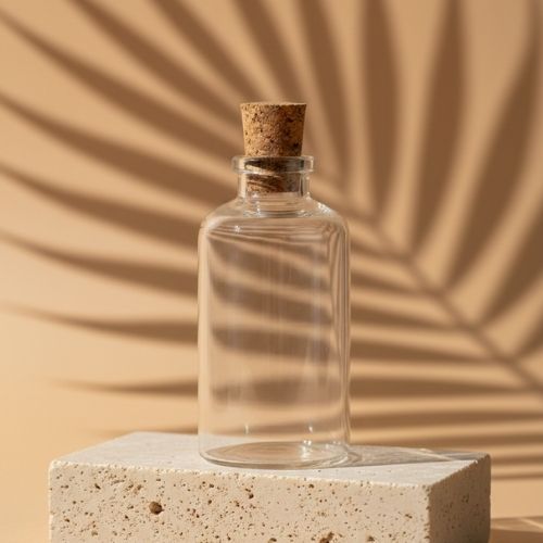 Mini Clear Glass Cork Stopper (50 ml, 10 pcs)