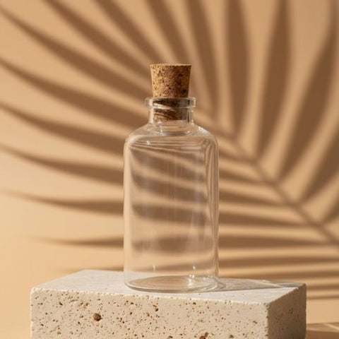 Mini Clear Glass Cork Stopper (50 ml, 10 pcs)