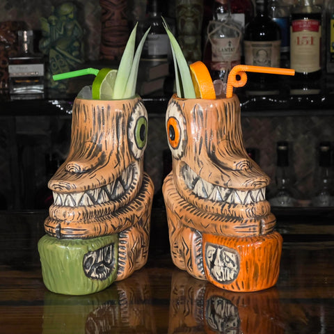 Drummer tiki mugs