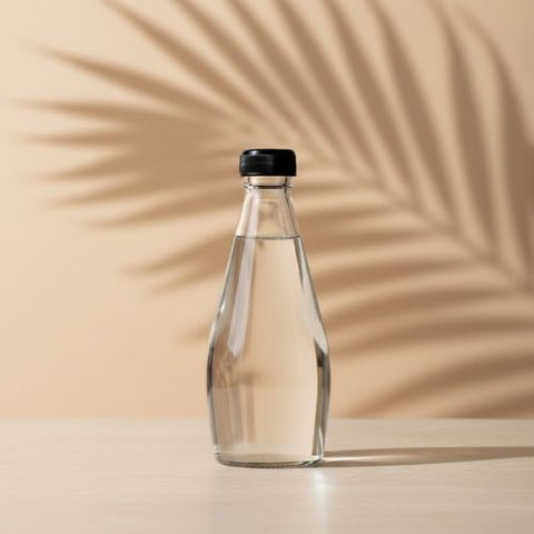 Premium Round Drop Shape Glass Bottle with Metal and Plastic Cap (10 pcs)