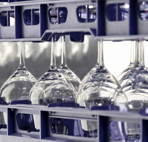 Glass Rack Trolley with Handle