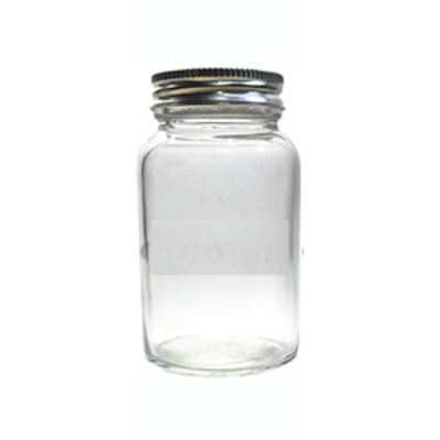 Clear Glass Wide Mouth Bottle with Screw Cap (10 pcs)
