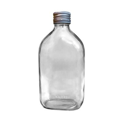 Empty Quarter Clear Glass Bottle with metal cap and seal (10 pcs)