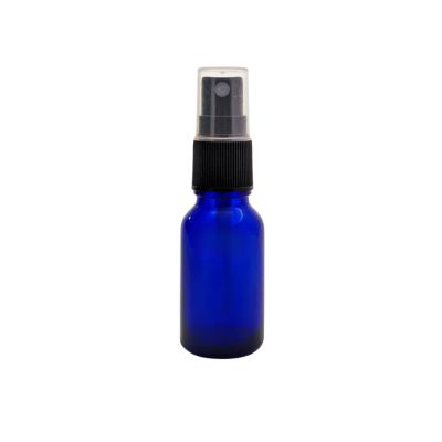 Blue Glass Refillable Round Bottle with Mist Spray Pump (10 pcs)