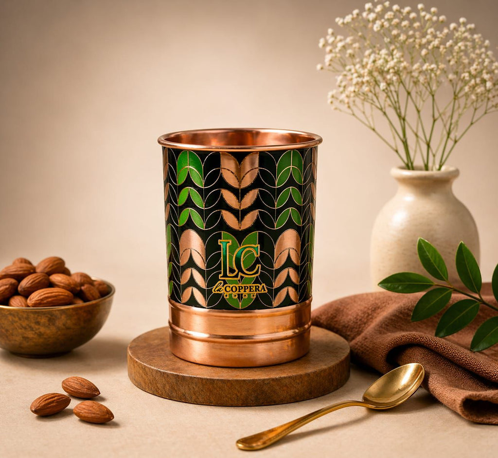 Copper Glass (Leaf Pattern - Set of 2)