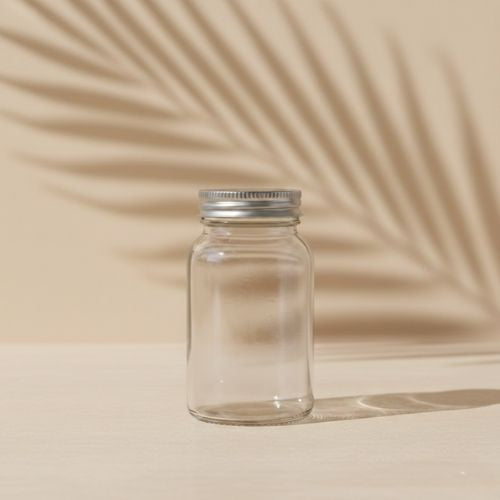 Clear Glass Wide Mouth Bottle with Screw Cap (10 pcs)