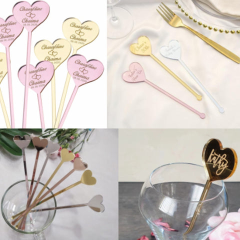 Heart Shaped Stirrers (50 pc)