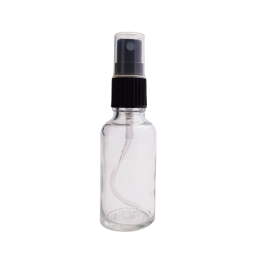 Clear Glass refillable Round Bottle with Mist Spray Pump (10 pcs)