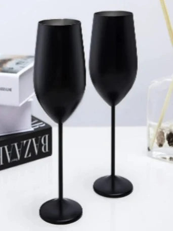 Wine Glass Black 2pc