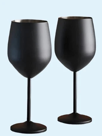 Wine Goblet Black 2pc