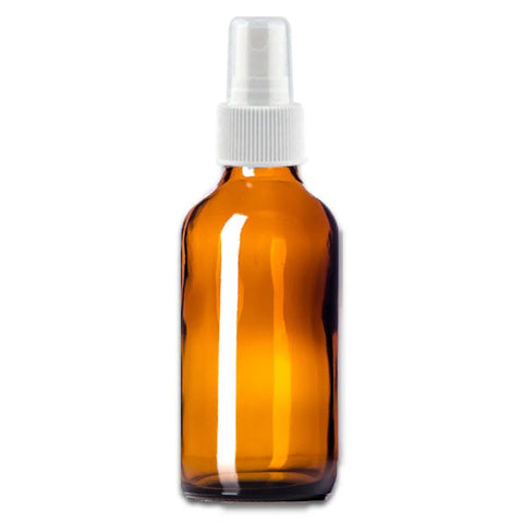 Amber Glass refillable Round Bottle with Mist Spray Pump (10 pcs)